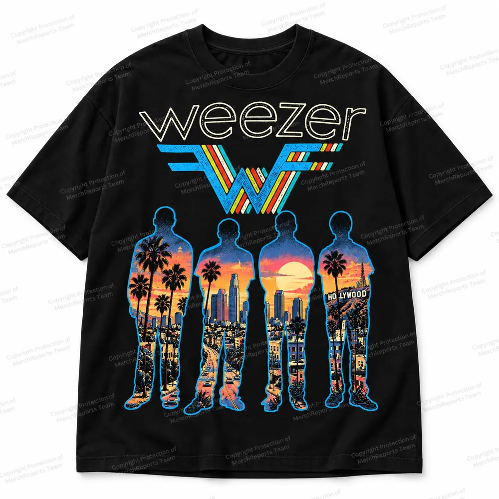 Los Angeles Hollywood sunset T-shirt — Weezer Los Angeles online merch edit
