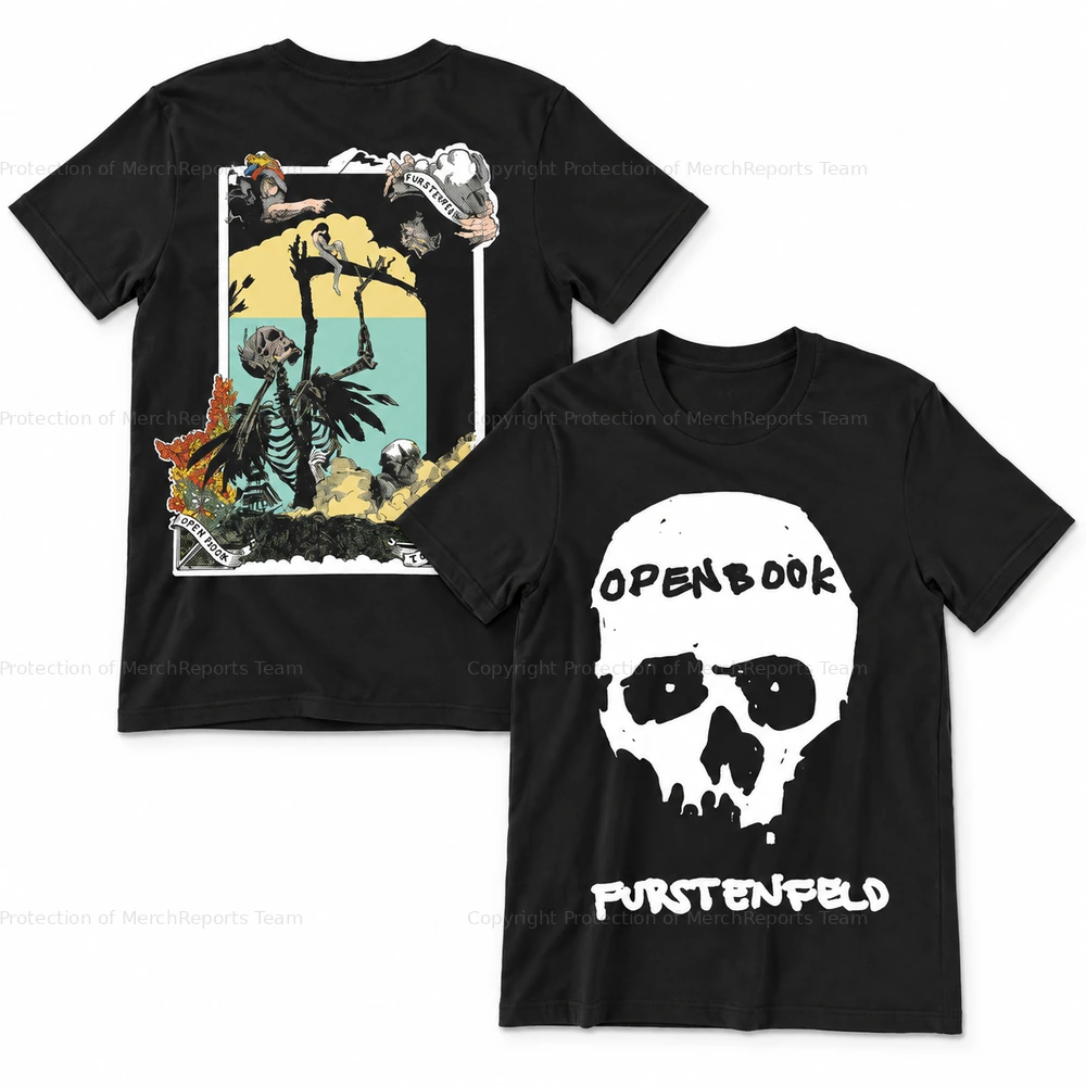 Black two-sided skull T-shirt — Blue October Grand Rapids online merch edit