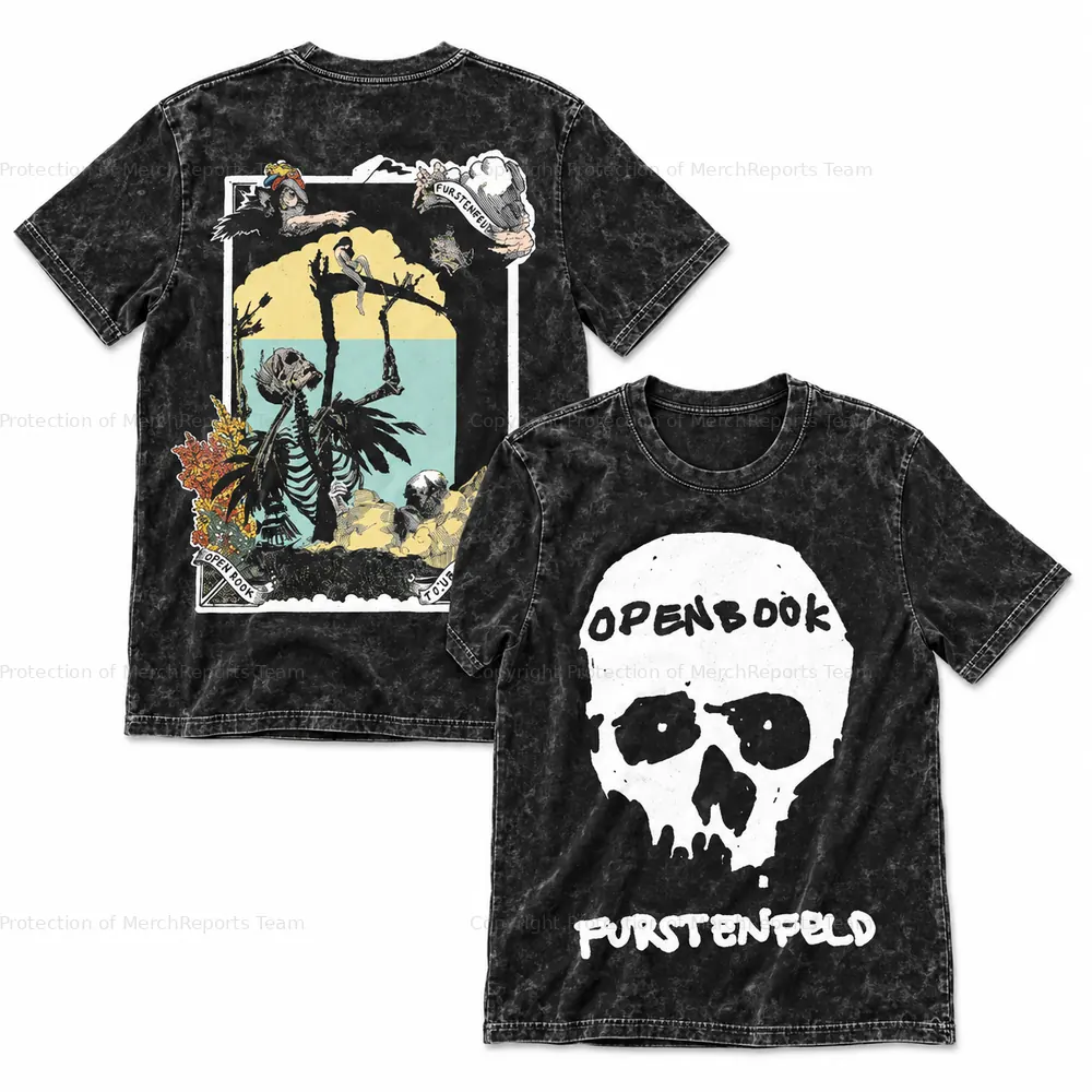Acid-washed two-sided skull T-shirt — Blue October Grand Rapids online merch edit
