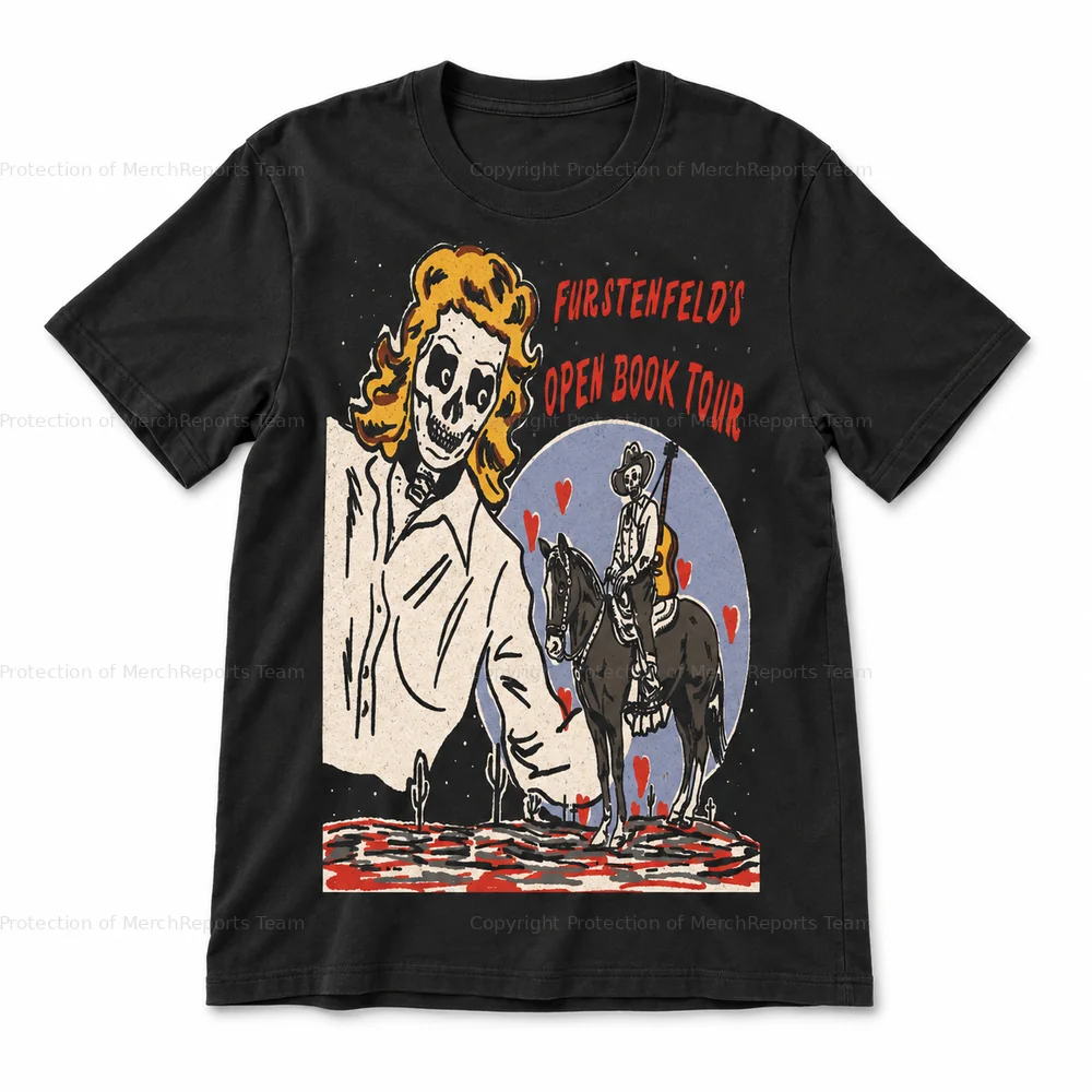Black skeleton cowgirl T-shirt — Blue October Detroit online merch edit