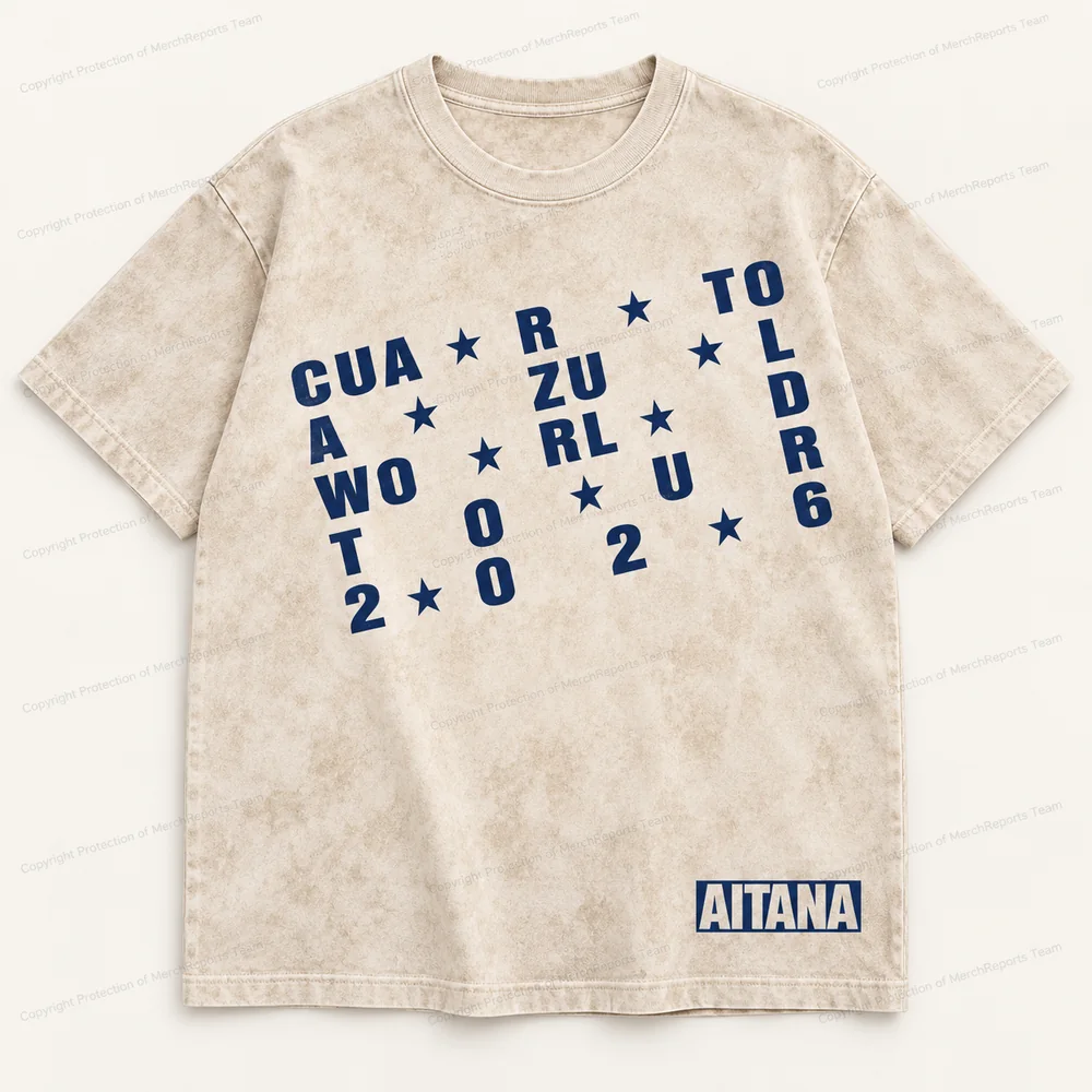 Beige Washed Typography Tee