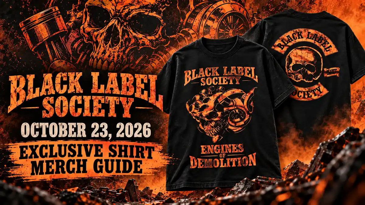 Black Label Society October 23, 2026 exclusive shirt merch guide with featured shirt artwork
