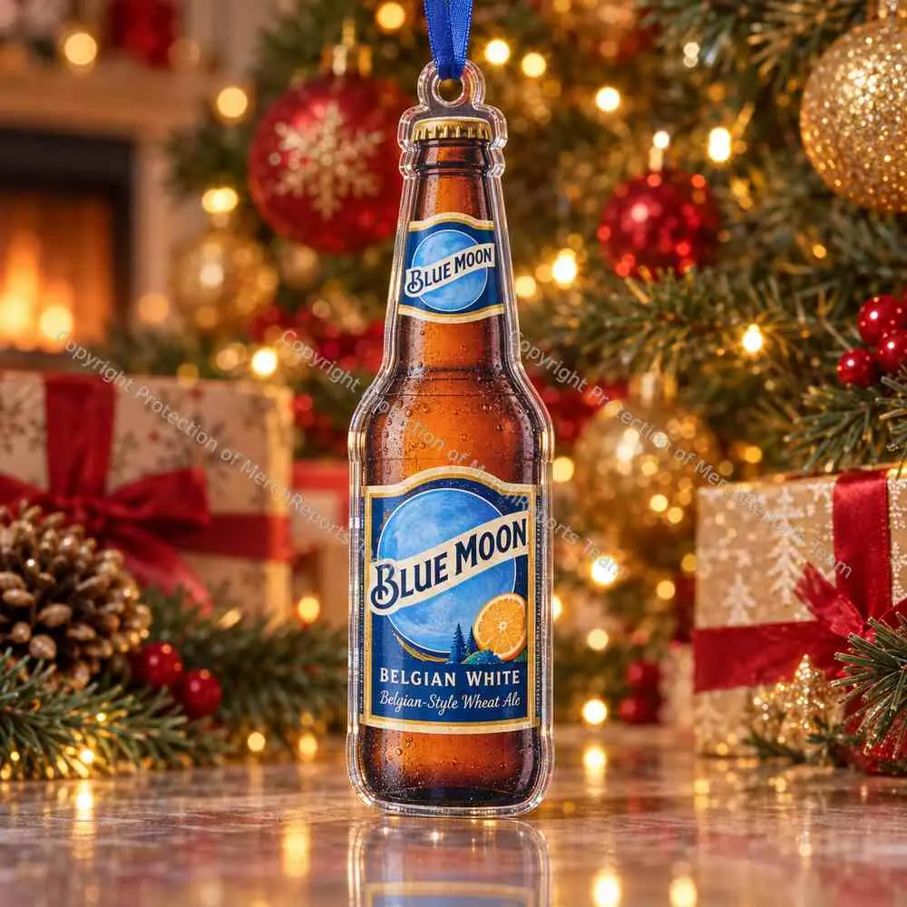 Blue Moon Bottle Blue Moon acrylic Christmas ornament