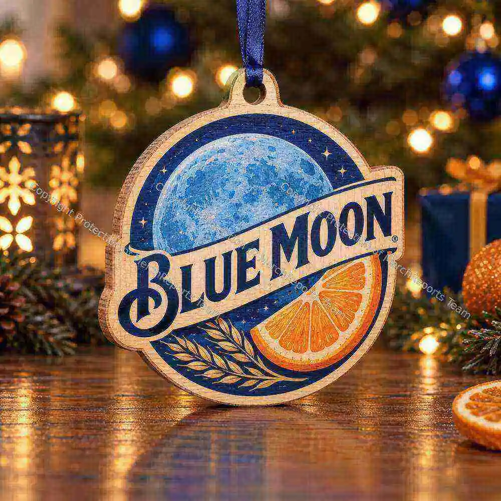 Moon & Orange Emblem Blue Moon acrylic Christmas ornament