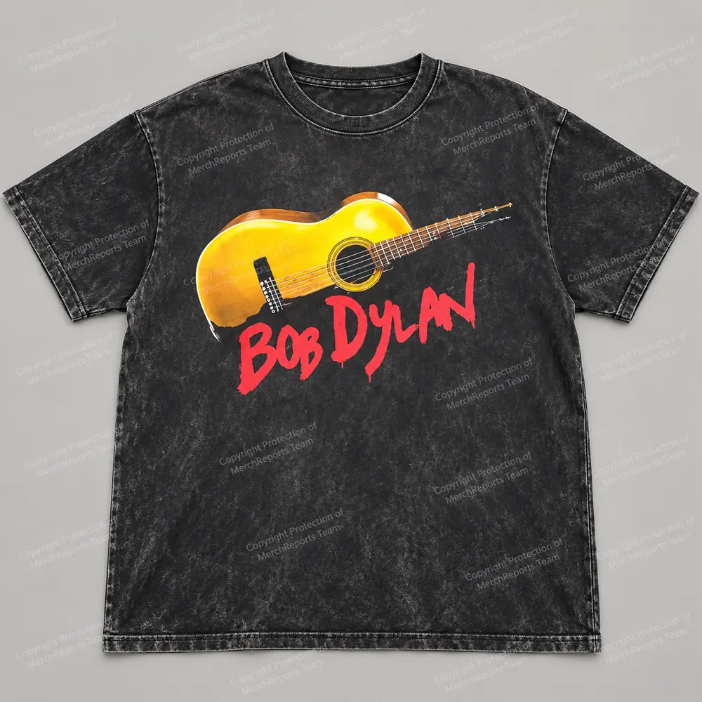 Flensburg guitar tee — acid-washed black