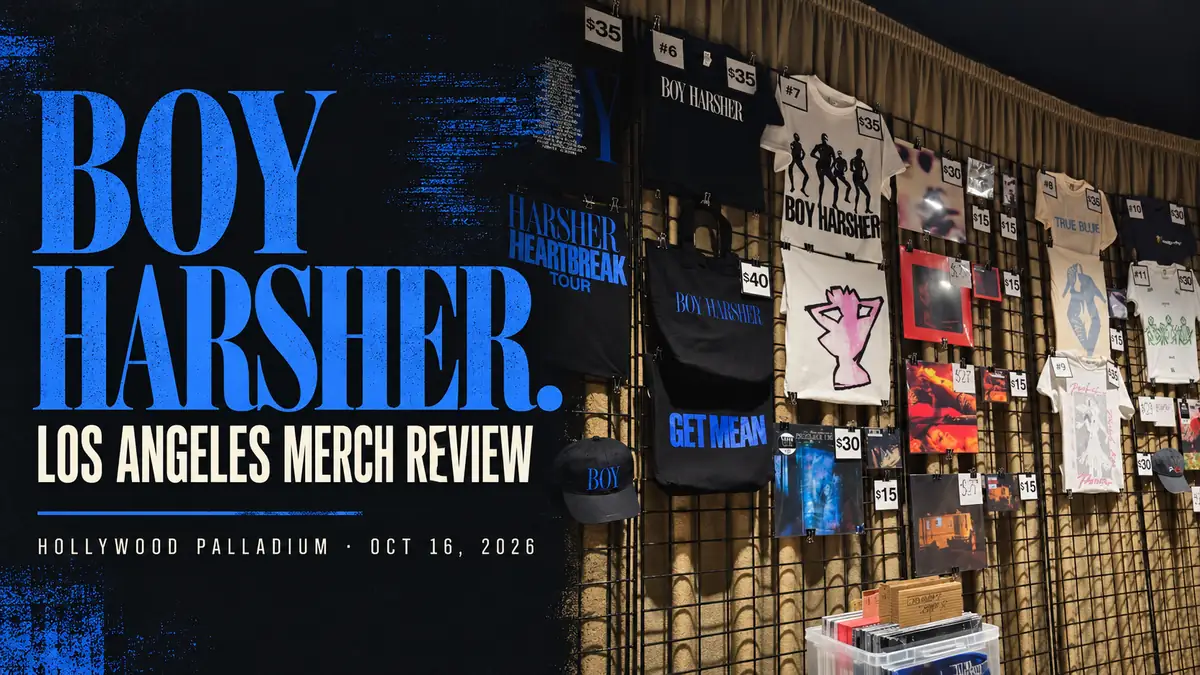 Boy Harsher Los Angeles merch review banner