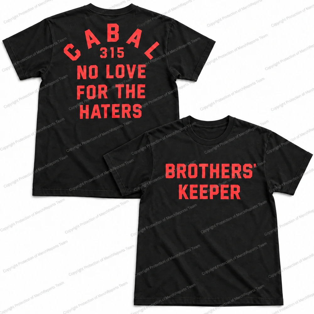 Cabal 315 — No Love for the Haters — Black regular tee product view