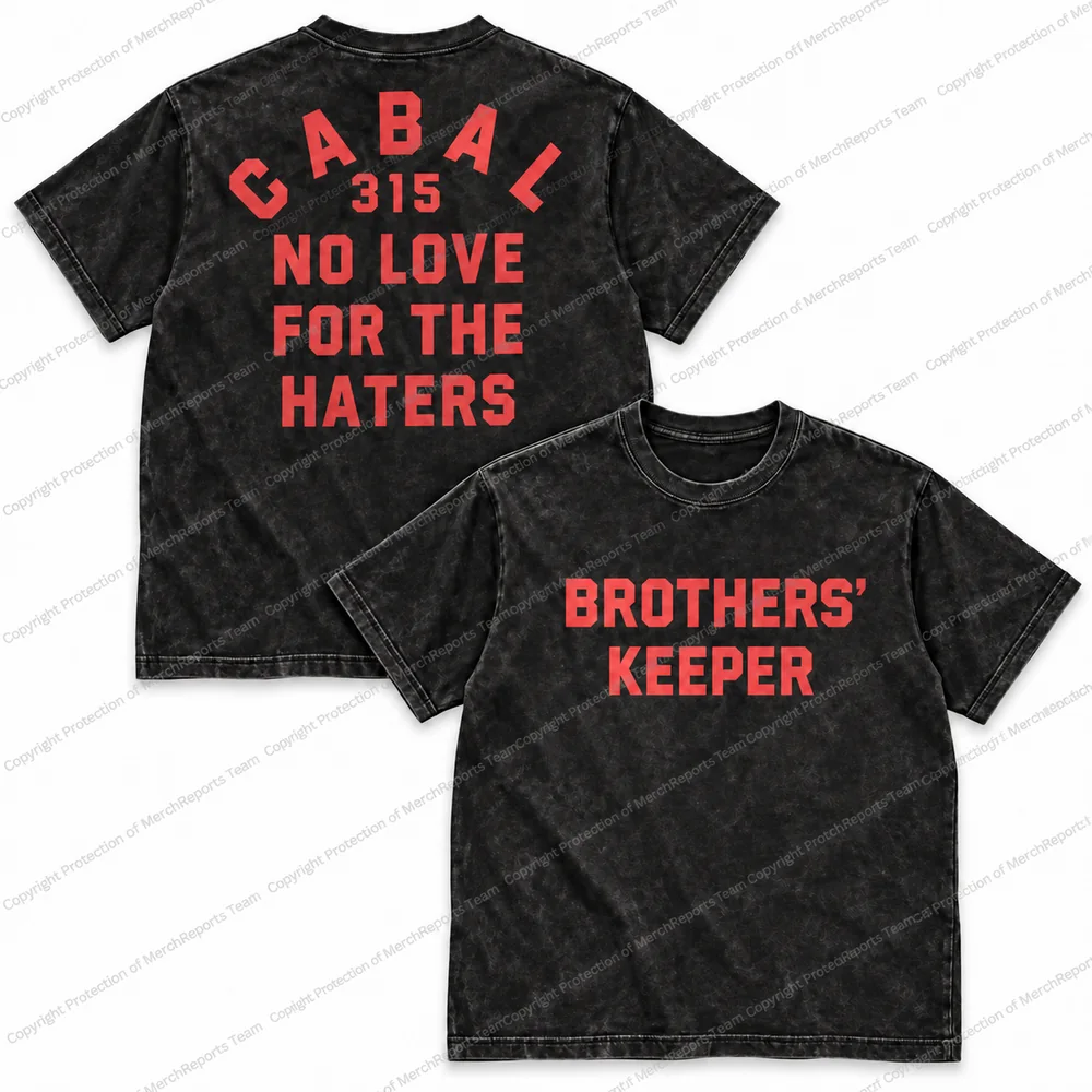 Cabal 315 — No Love for the Haters — Washed-black tee product view