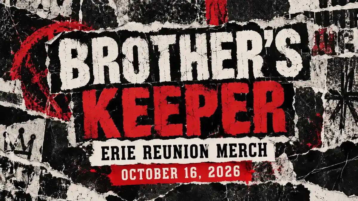 Brother’s Keeper Erie October 16, 2026 Reunion Merch Roundup illustrated editorial banner