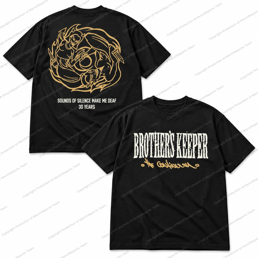 Gold Circular Artwork — 30 Years — Black regular tee product view