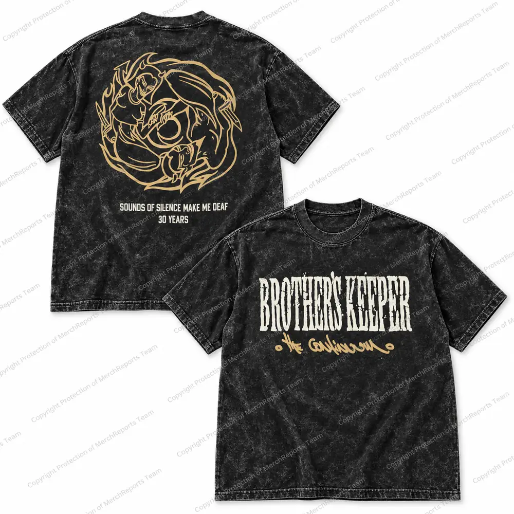 Gold Circular Artwork — 30 Years — Washed-black tee product view