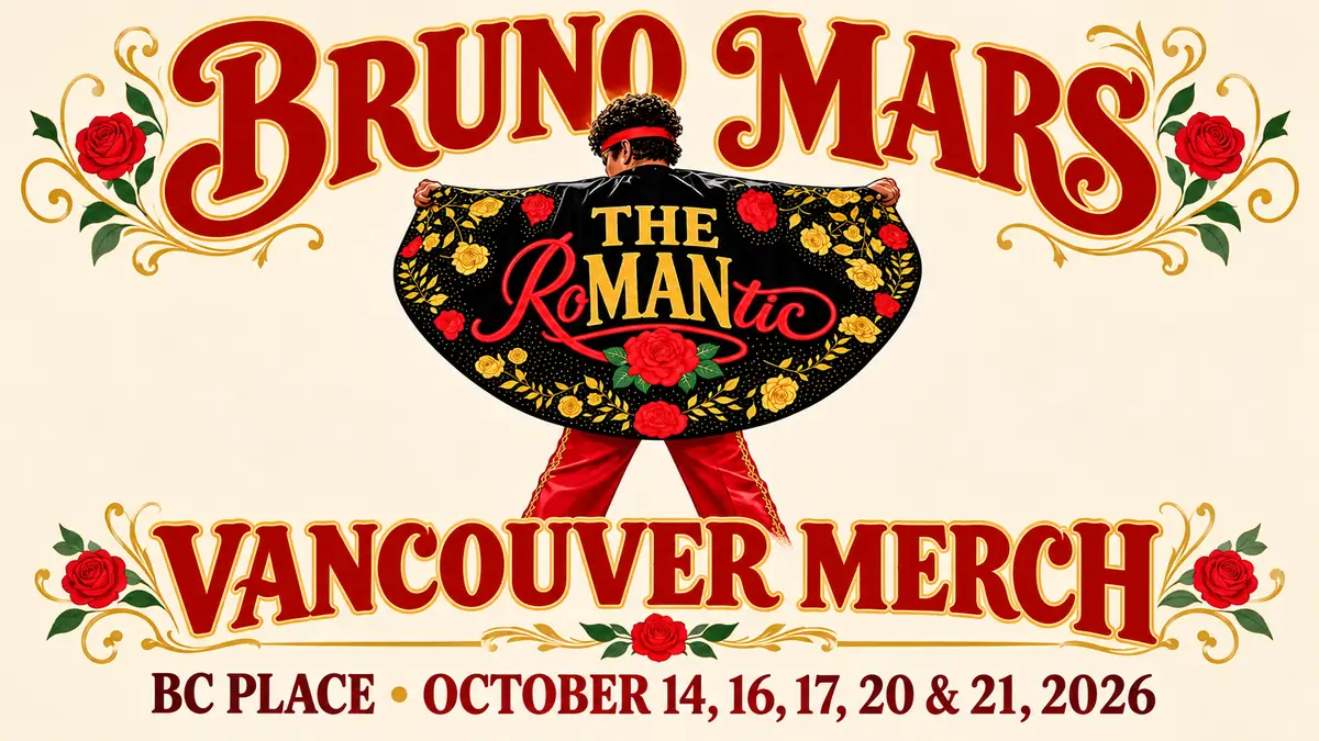 Rose cape artwork with Bruno Mars Vancouver concert dates