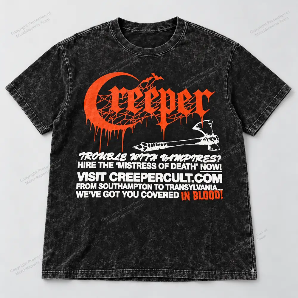Mistress of Death — washed tee — Creeper product mockup