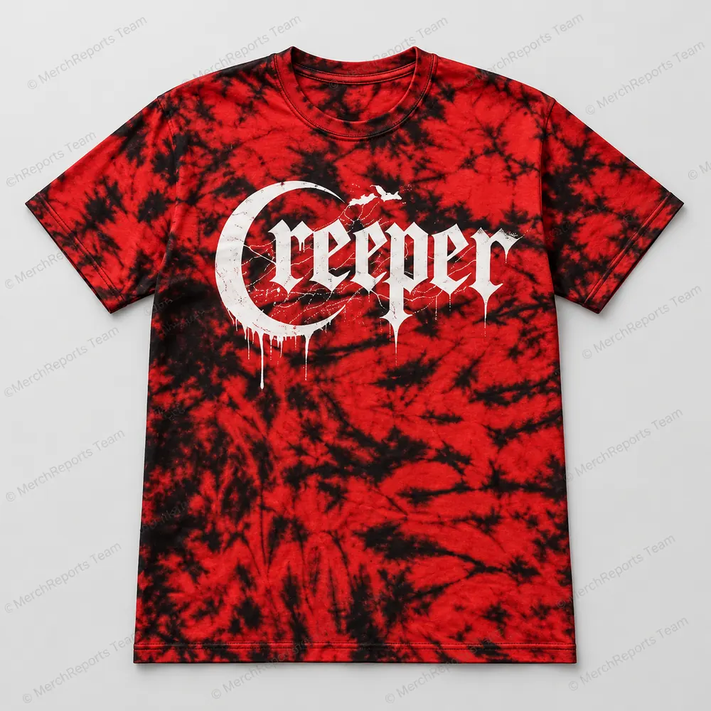 Red & Black Logo tie-dye tee — Creeper product mockup