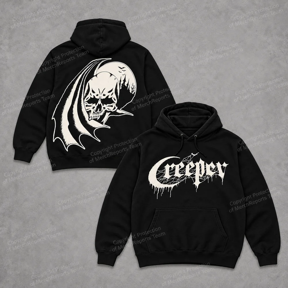 Skull Bat pullover hoodie — Creeper product mockup