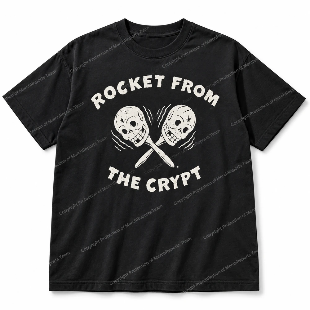 Crossed Knives & Skull — Black regular tee product view