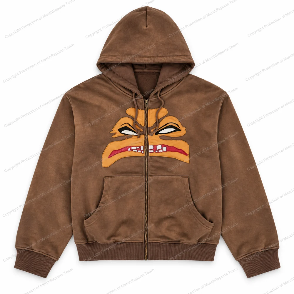 Brown Villain Face Zip Hoodie product view