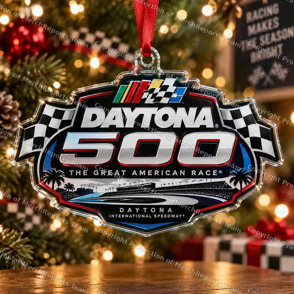 Daytona 500 Checkered Logo Acrylic Ornament product artwork