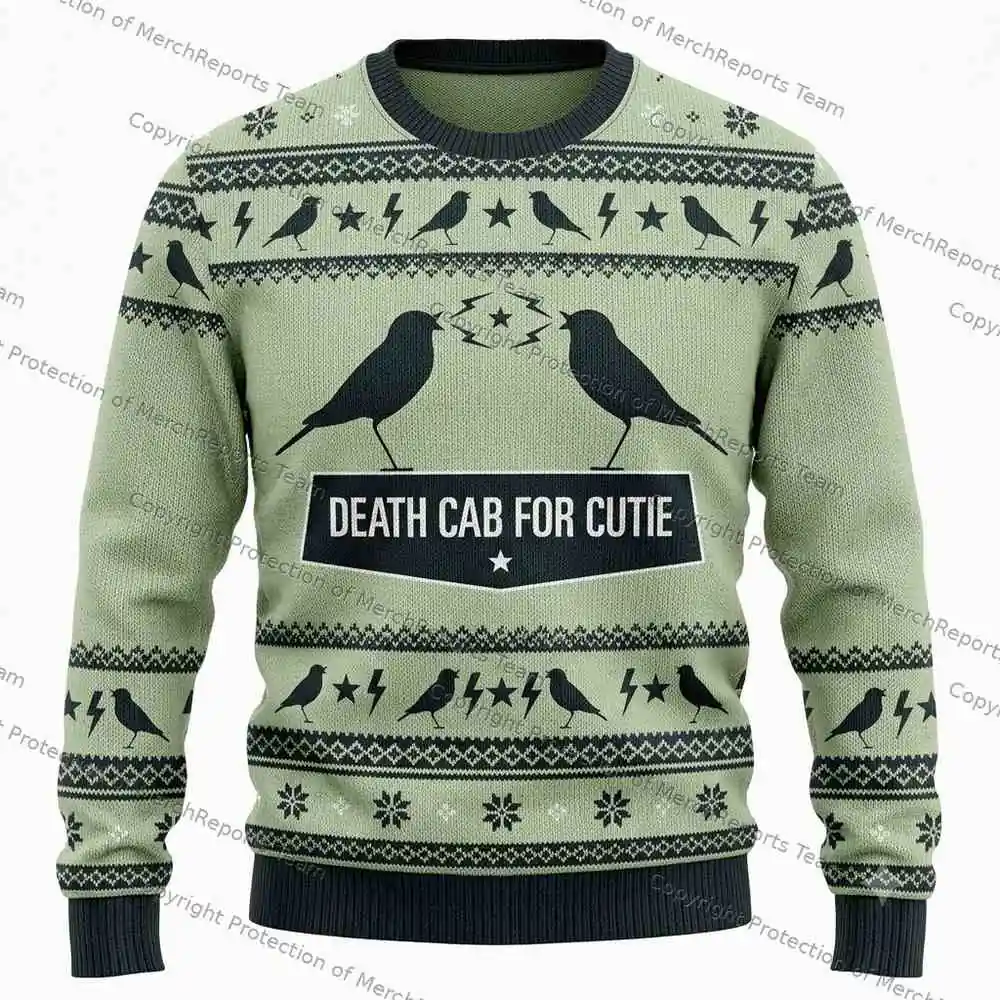 Death Cab for Cutie Birds and Moon Ugly Christmas Sweater product artwork