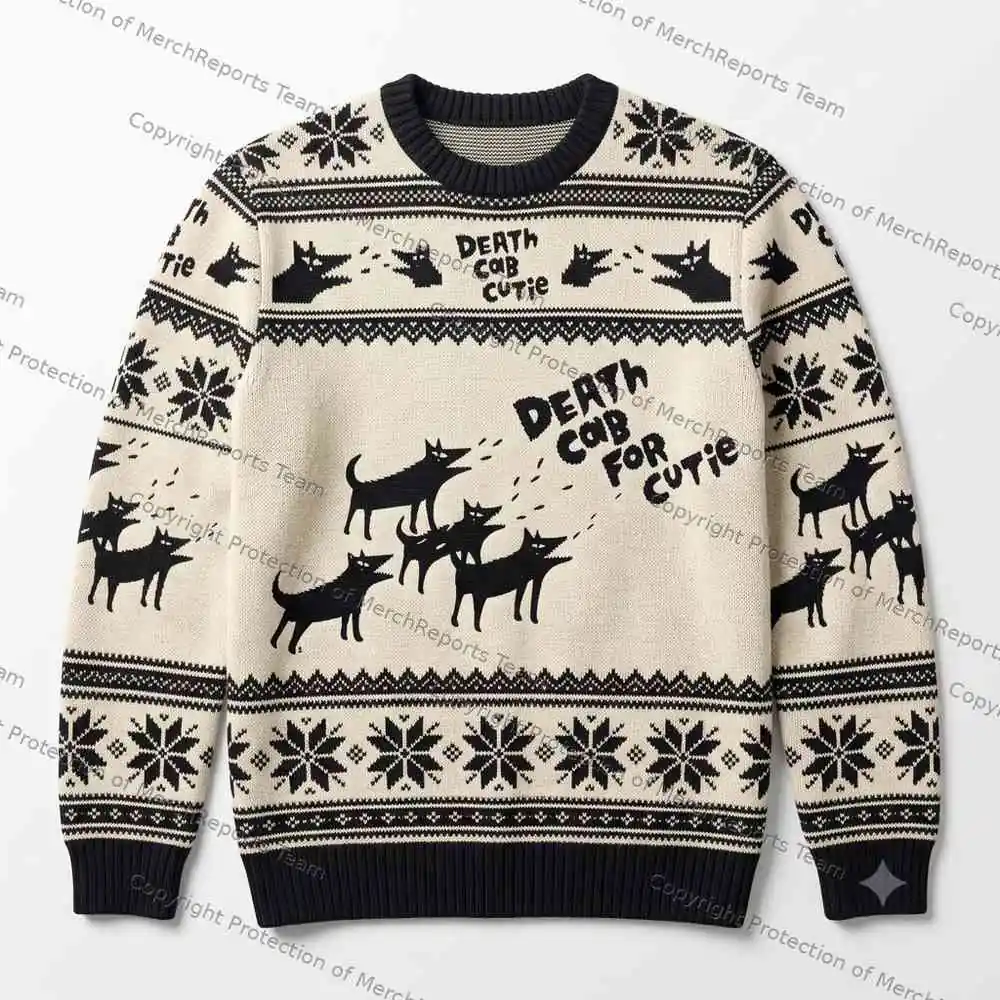 Death Cab for Cutie Black Cats Ugly Christmas Sweater product artwork