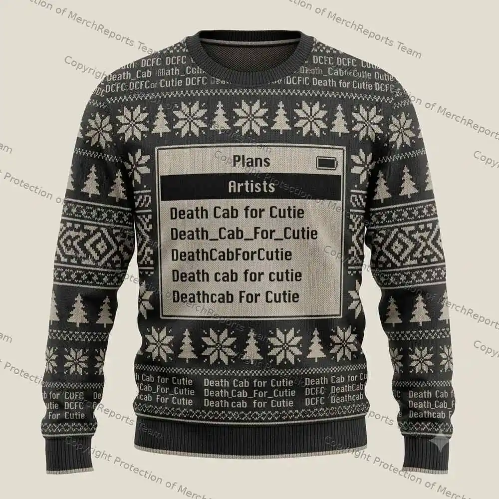 Death Cab for Cutie Music Player Ugly Christmas Sweater product artwork