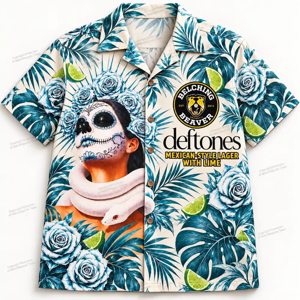 Lime Lager Sugar Skull Hawaiian Shirt Deftones Hawaiian shirt