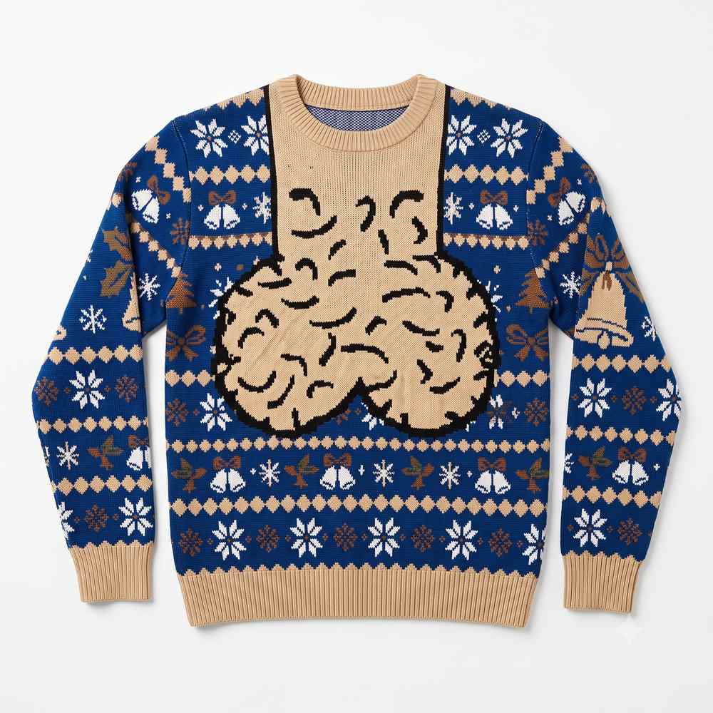 Blue Dick Head Dick’ed Head Christmas ugly sweater