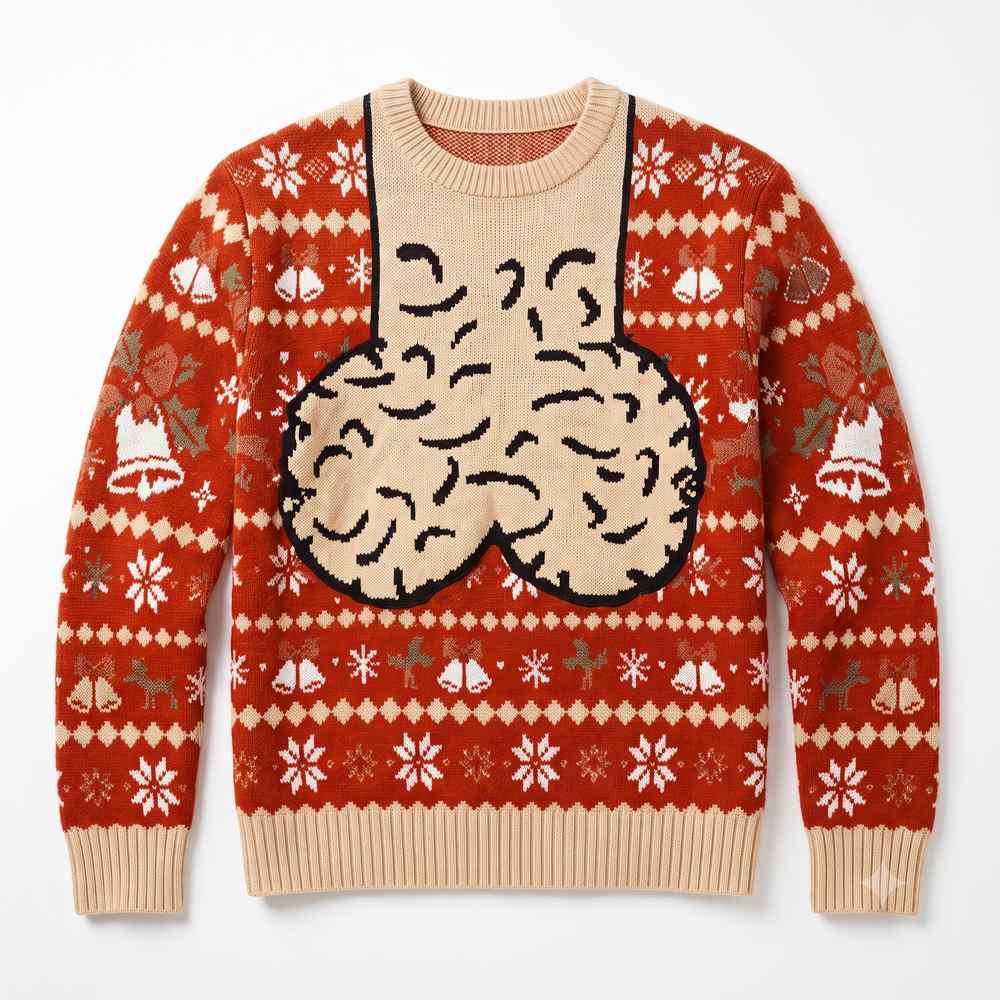 Orange Dick Head Dick’ed Head Christmas ugly sweater