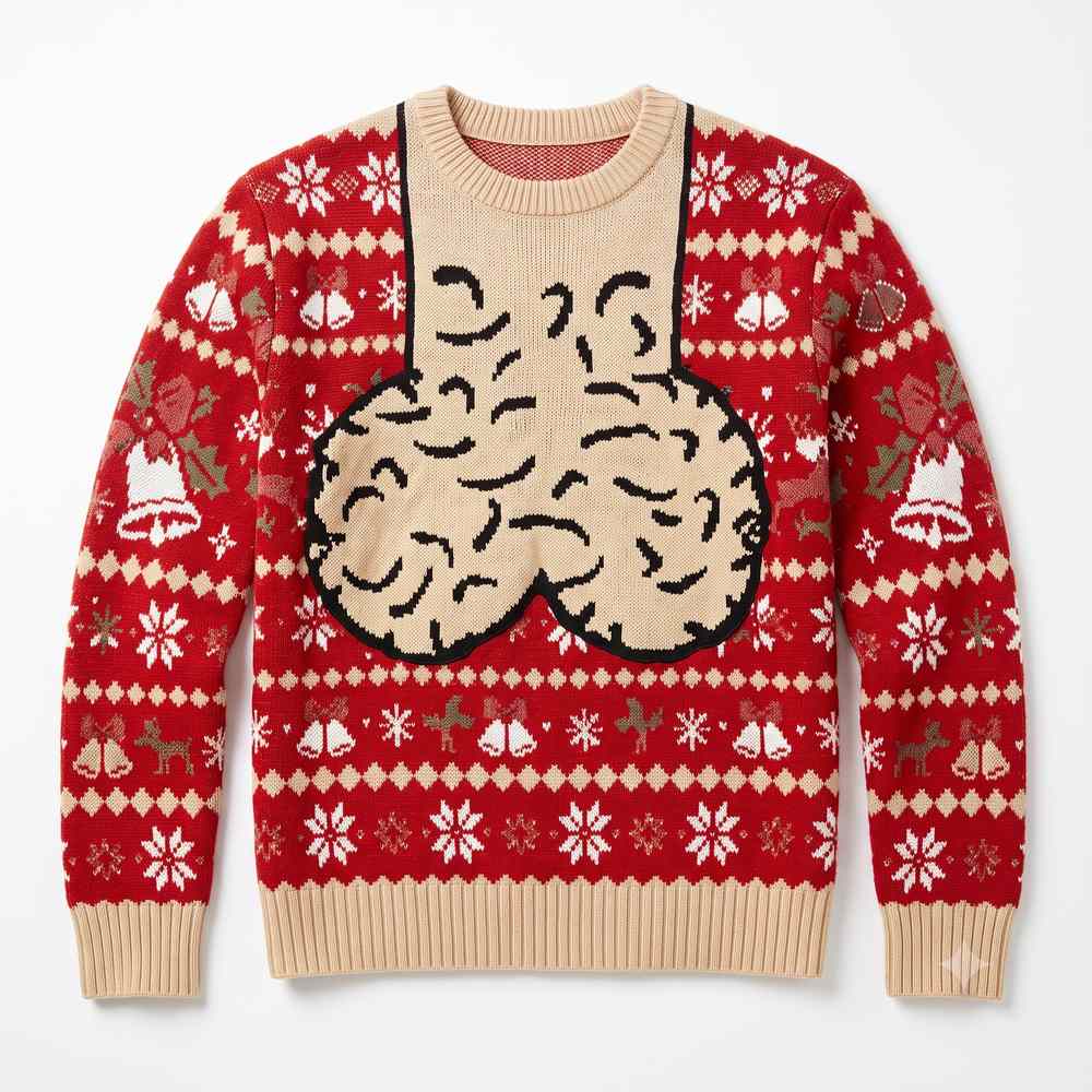 Red Dick Head Dick’ed Head Christmas ugly sweater