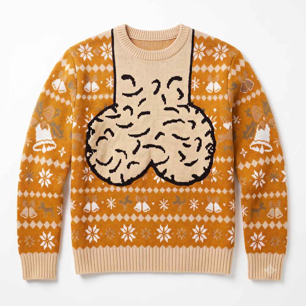 Yellow Dick Head Dick’ed Head Christmas ugly sweater