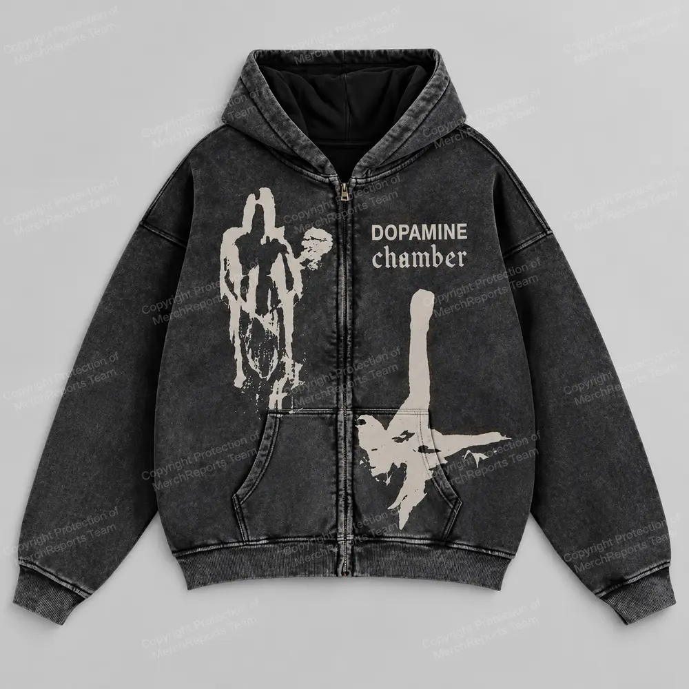 Dopamine Chamber Zip Hoodie — Fontaines D.C. merch design.