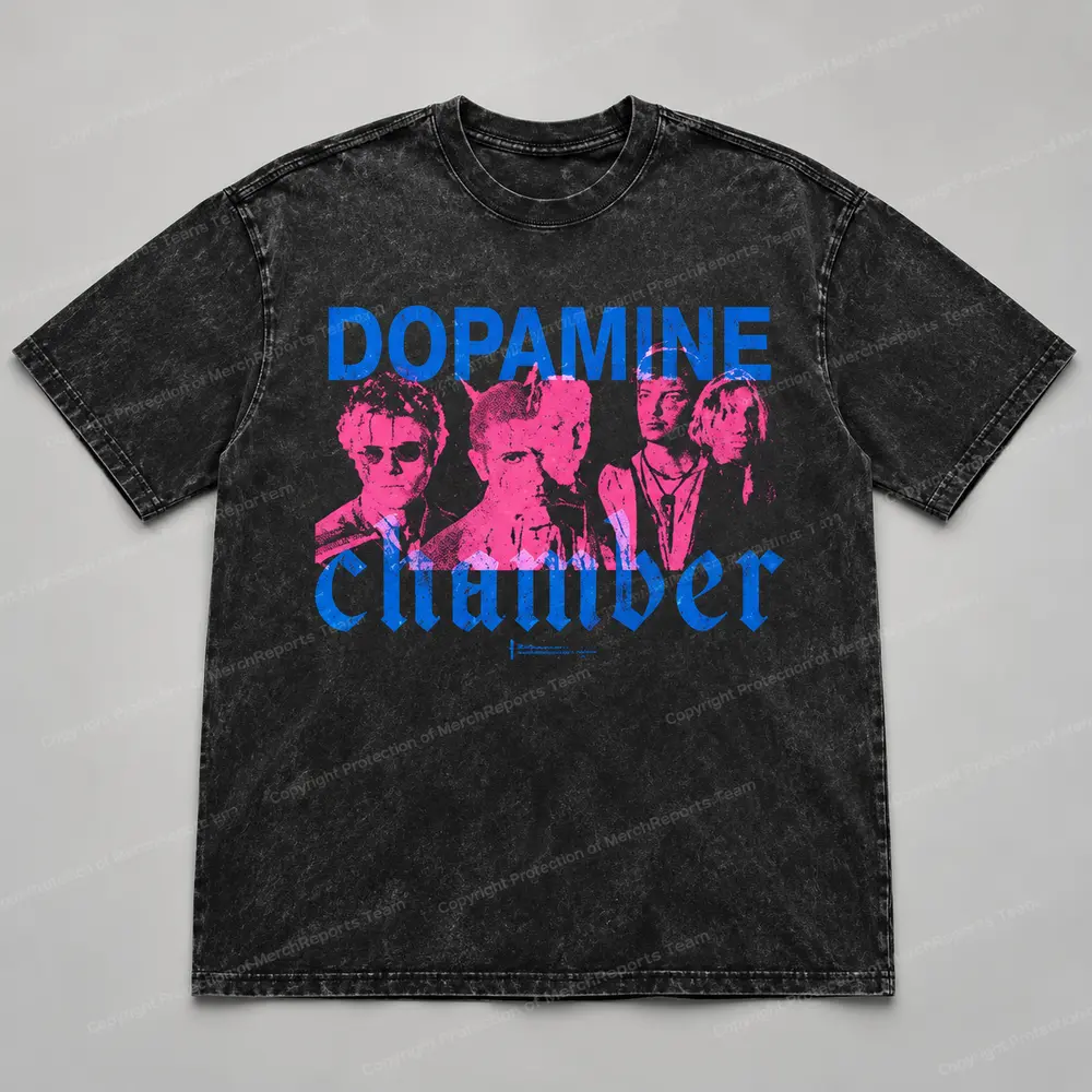 Washed Pink Portrait Tee — Fontaines D.C. merch design.