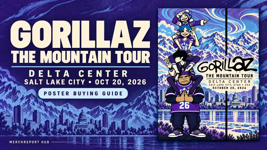 Gorillaz The Mountain Tour at Delta Center Salt Lake City October 20 2026 poster buying guide