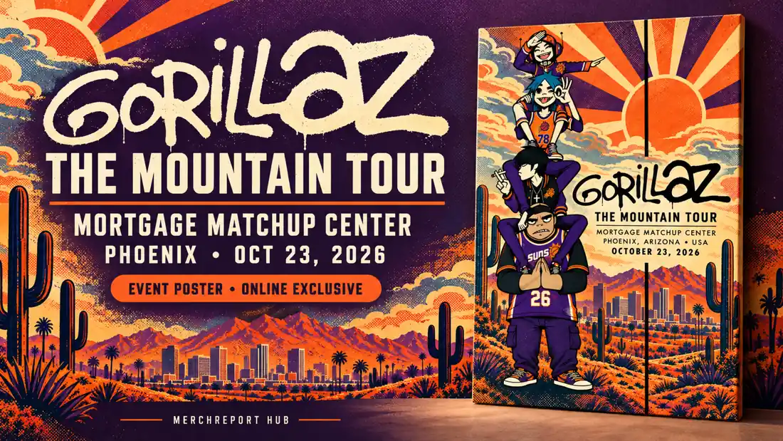 Gorillaz The Mountain Tour Mortgage Matchup Center Phoenix October 23 2026 event poster buying guide