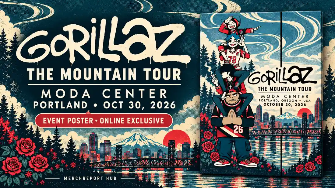 Gorillaz The Mountain Tour Moda Center Portland October 30 2026 event poster buying guide