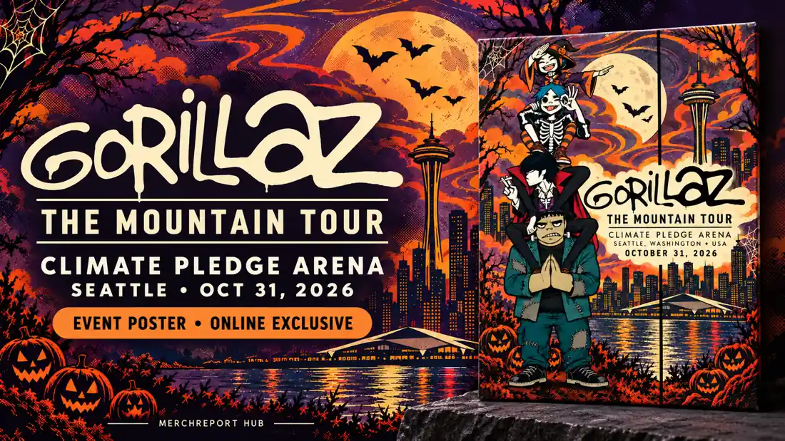 Gorillaz The Mountain Tour Climate Pledge Arena Seattle October 31 2026 event poster buying guide