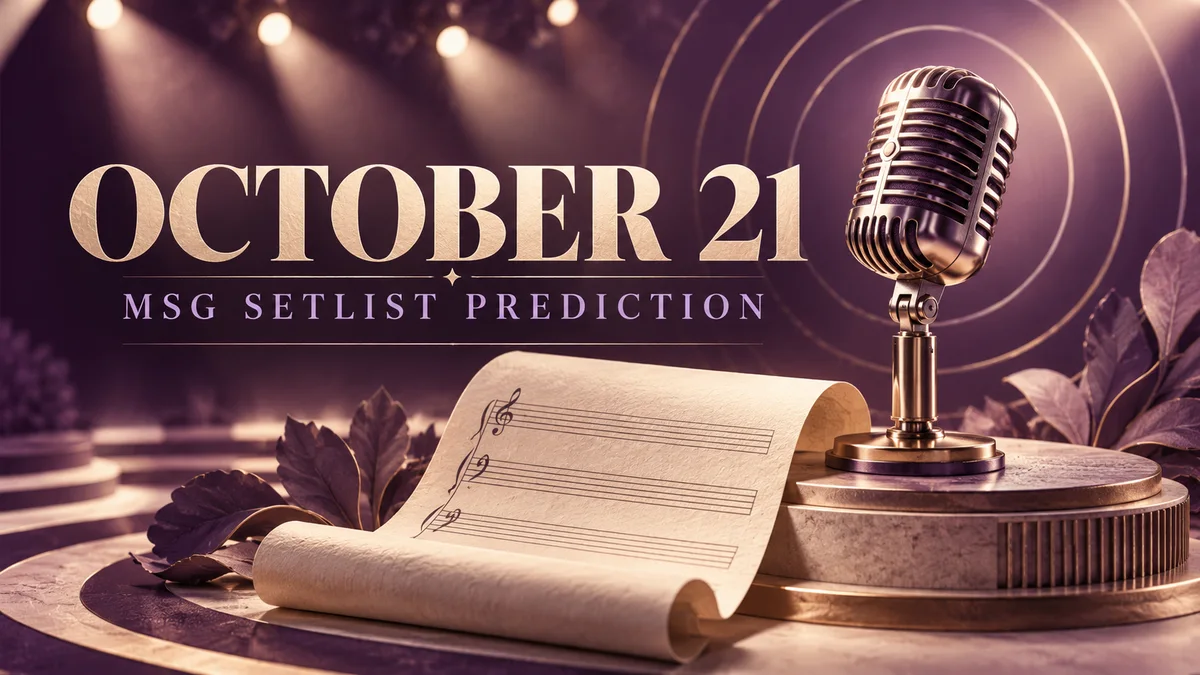 Editorial illustration for october 21: msg setlist prediction.