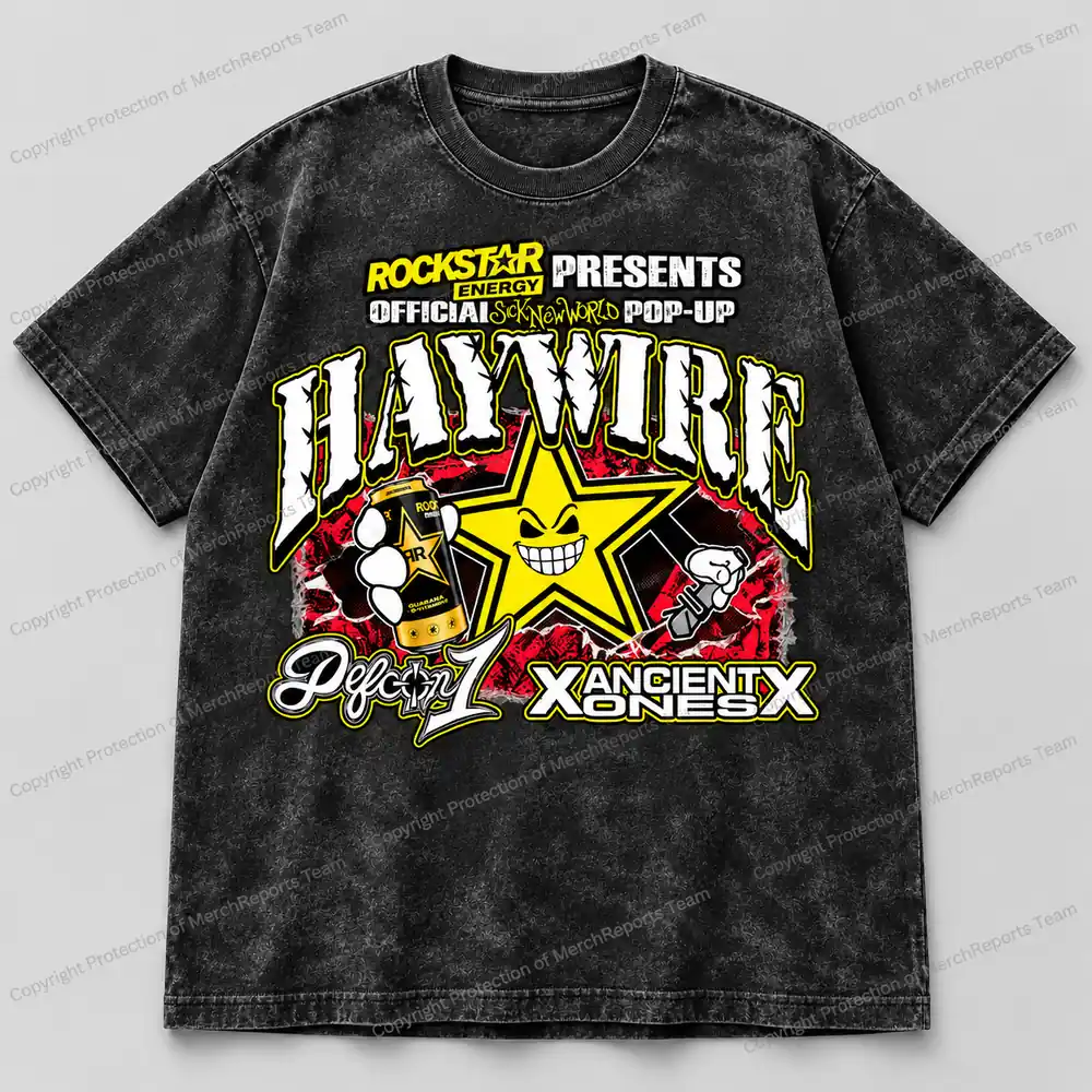 Haywire Rockstar Pop-Up Washed Tee