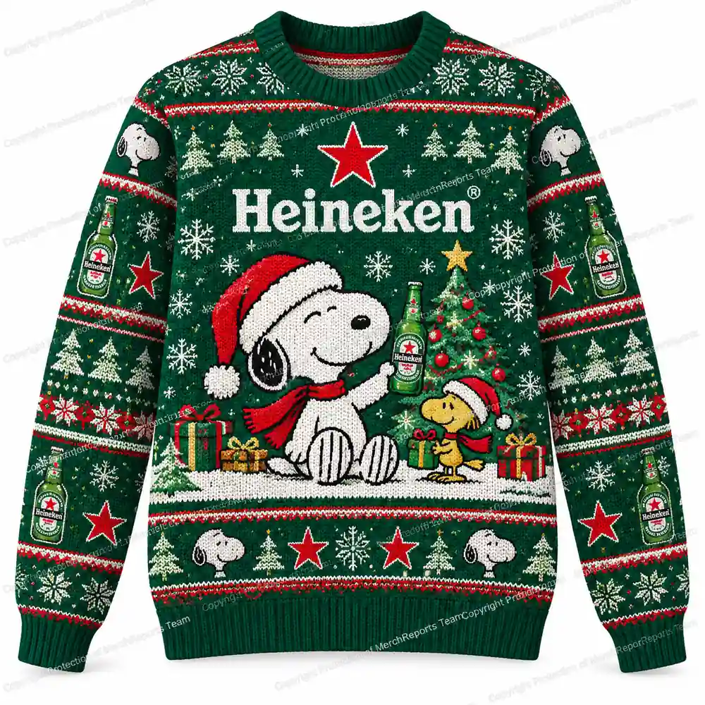 Heineken Snoopy Festive Beer Nordic Christmas 2026 Ugly Sweater Shirt