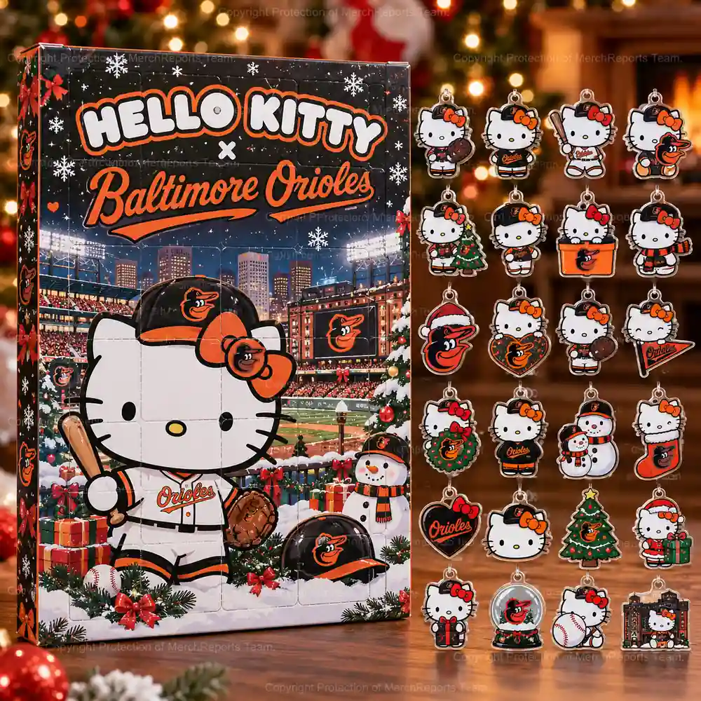 Hello Kitty Baltimore Orioles Orange Black Baseball Bird Logo Xmas Advent Calendar