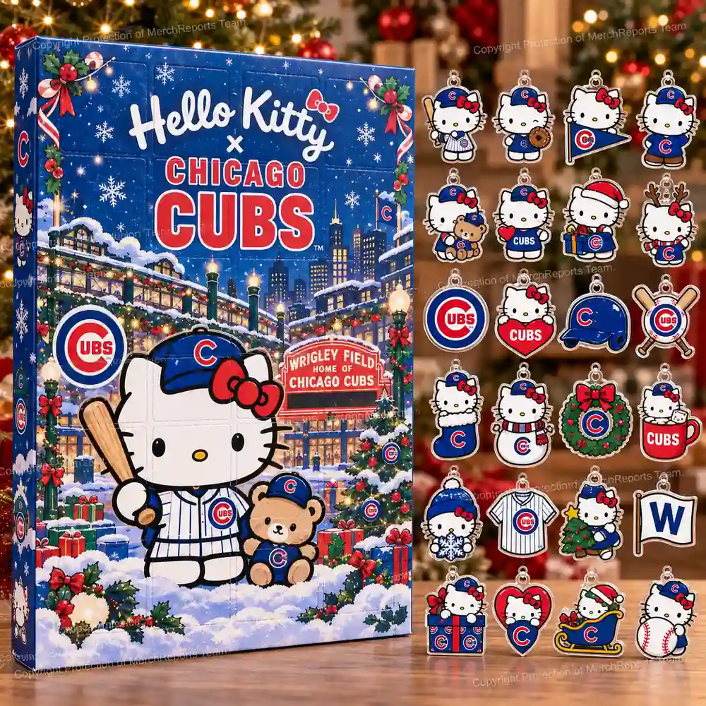 Hello Kitty Chicago Cubs Baseball Bear Wrigley Field Holiday Advent Calendar