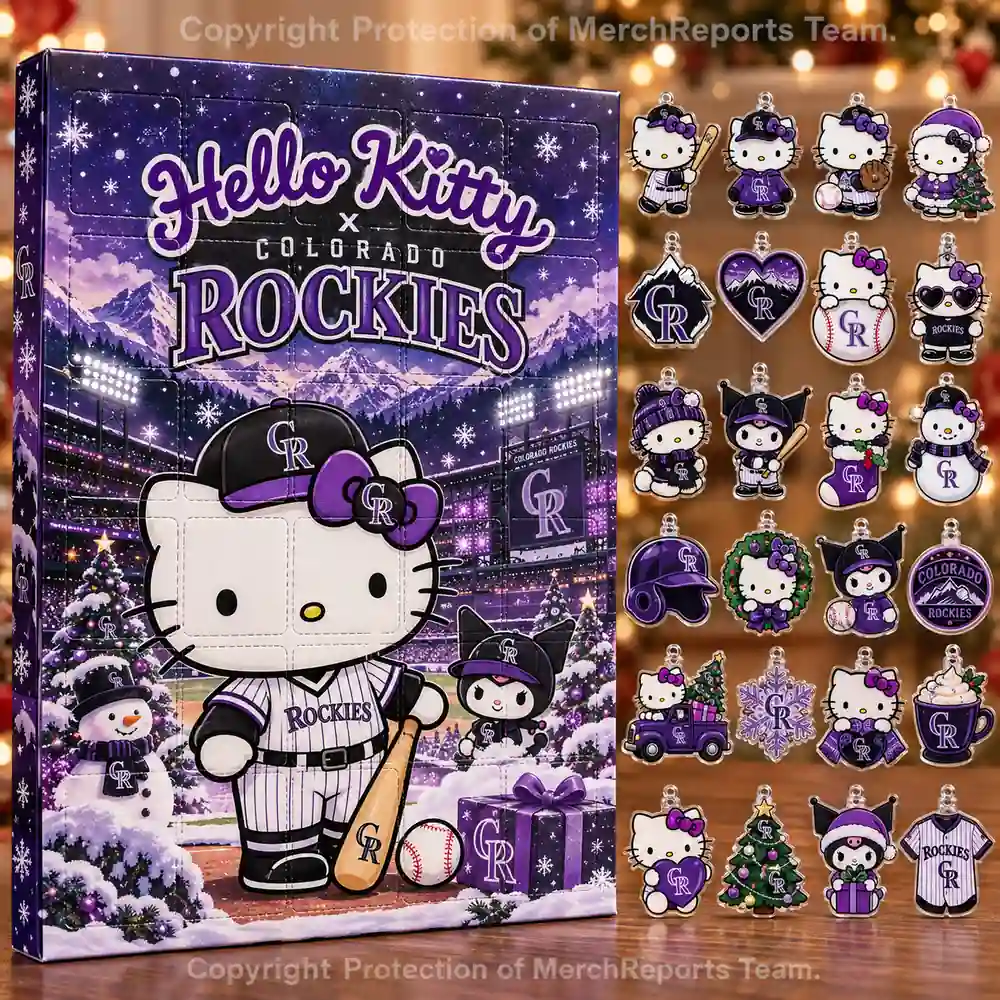 Hello Kitty Colorado Rockies Purple Mountain Snowy Stadium Holiday Advent Calendar