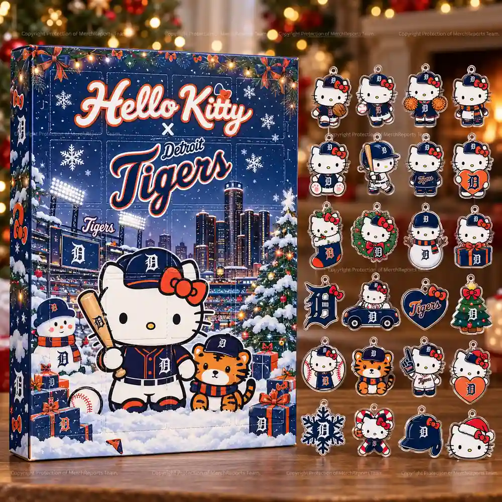 Hello Kitty Detroit Tigers Tiger D Logo Baseball Christmas Advent Calendar