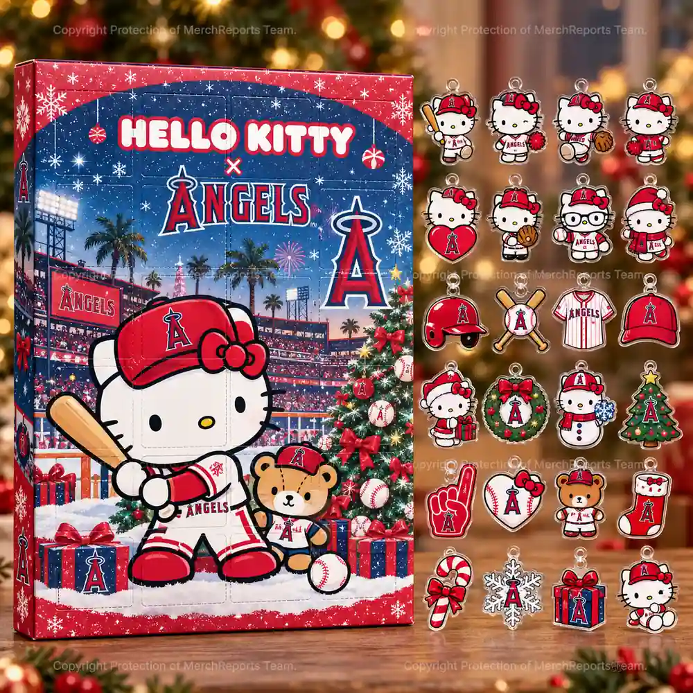 Hello Kitty Los Angeles Angels Halo A Logo Baseball Holiday Advent Calendar