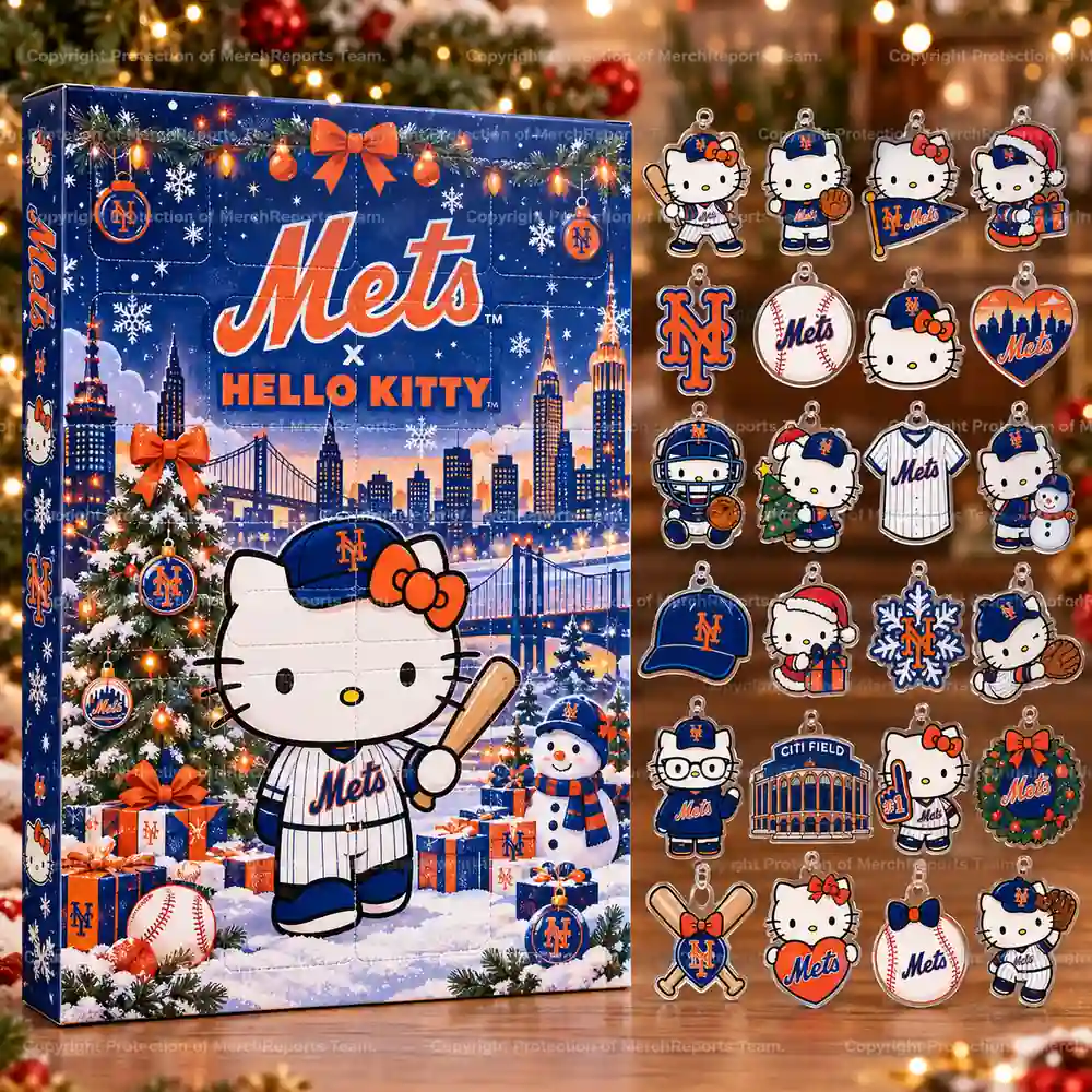 Hello Kitty New York Mets Pinstripe Jersey Citi Field Christmas Advent Calendar
