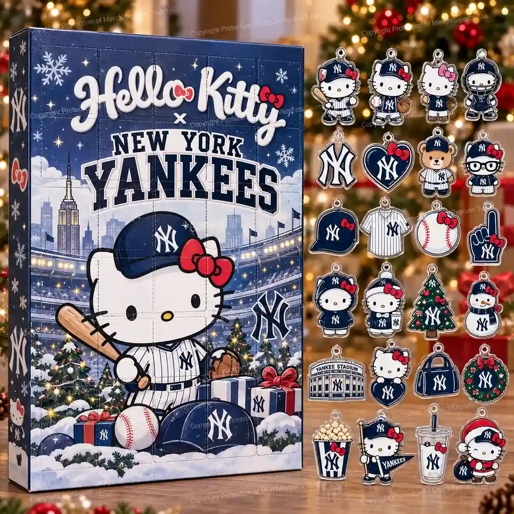 Hello Kitty New York Yankees NY Logo Pinstripe Jersey Xmas Advent Calendar