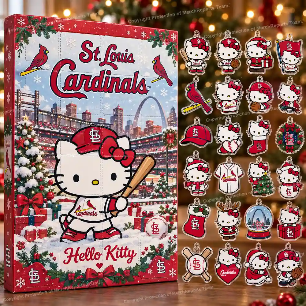 Hello Kitty St Louis Cardinals Cardinal Birds STL Logo Holiday Advent Calendar