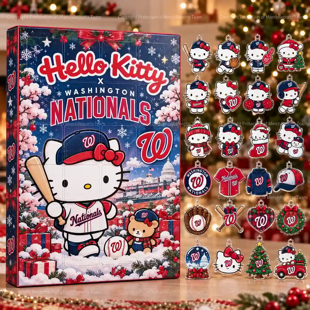 Hello Kitty Washington Nationals W Logo Baseball Cherry Blossoms Holiday Advent Calendar