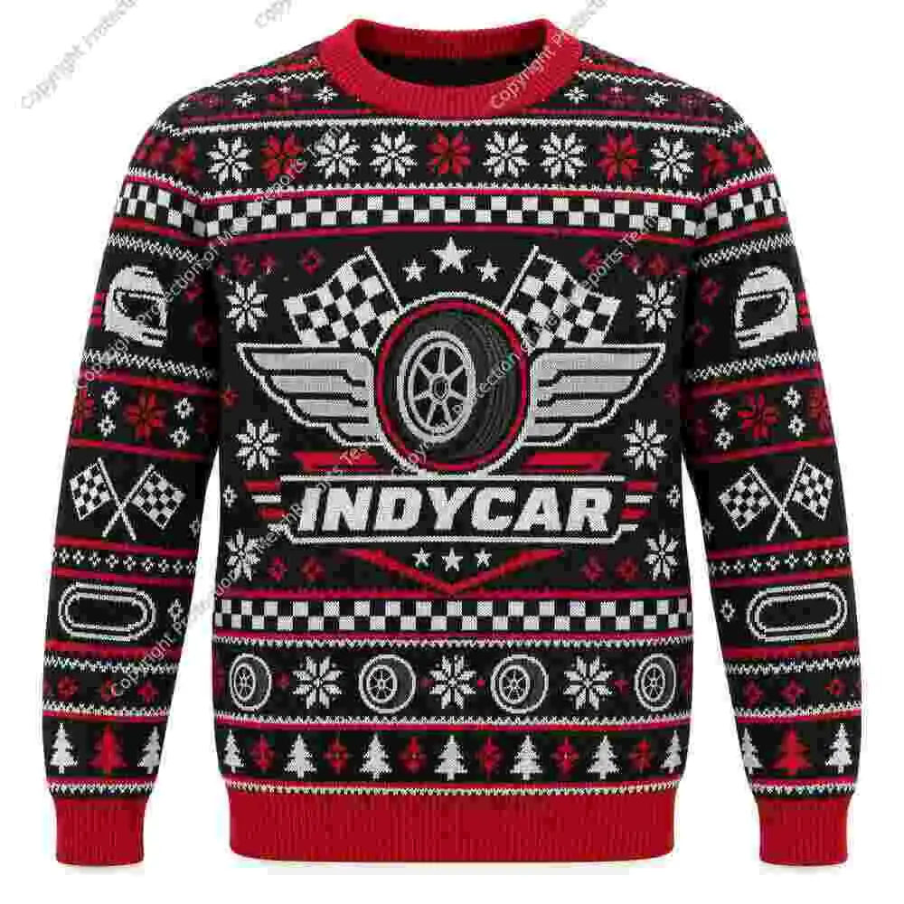 IndyCar Winged Wheel Logo Christmas Sweater product artwork