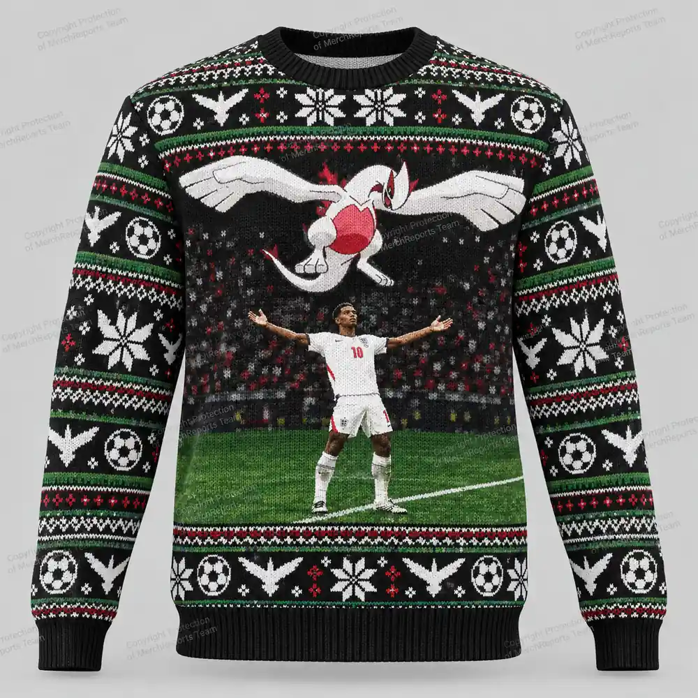 Jude Bellingham Shiny Lugia Football Christmas Ugly Sweater Shirt product mockup